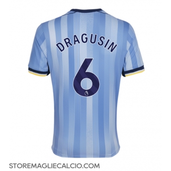 Tottenham Hotspur Radu Dragusin #6 Maglia Gara Trasferta Repliche 2024-25 Maniche Corte